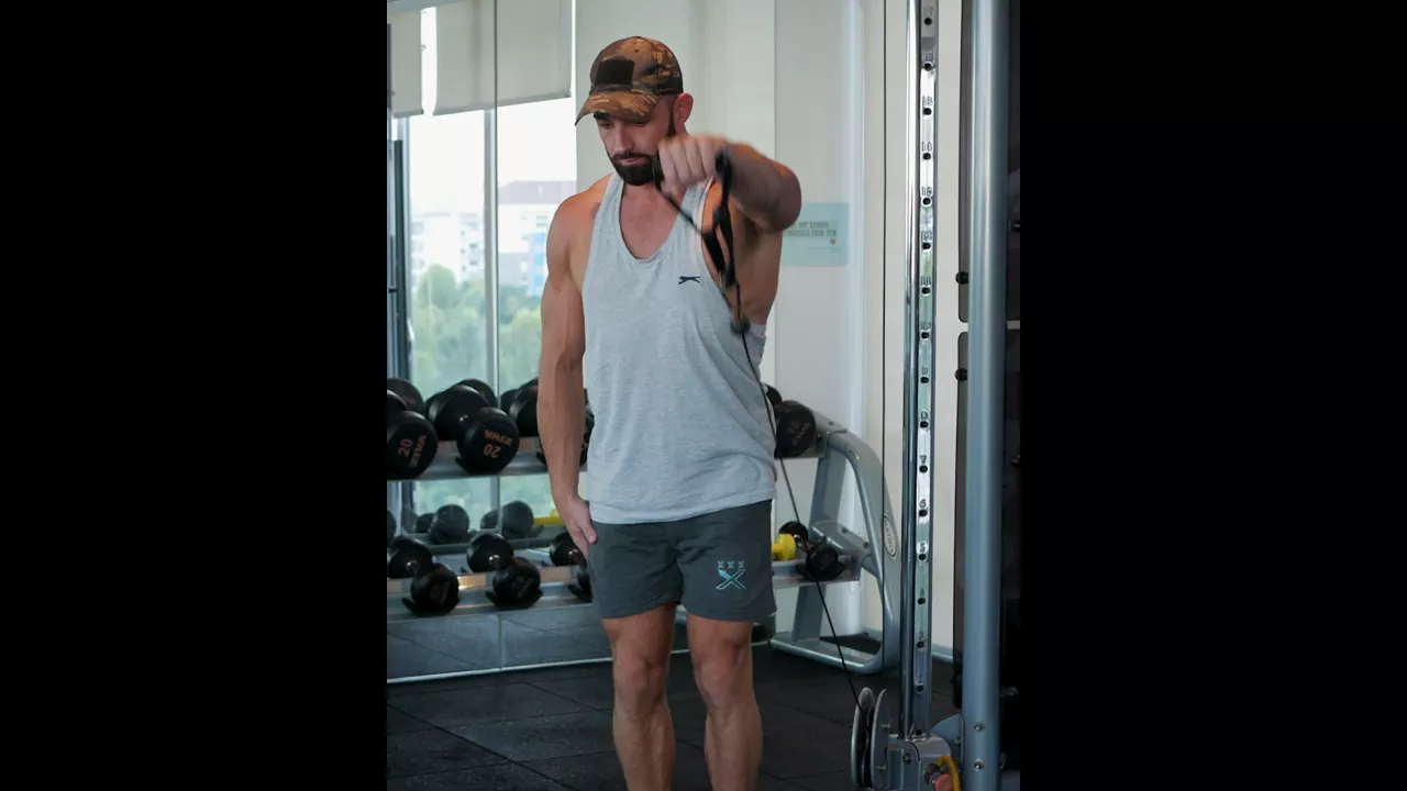 Cable Front Raise Single Arm exercise