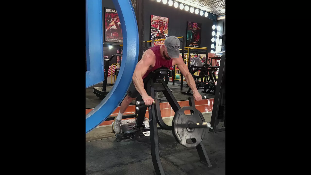 Chest Supported T Bar Row Wide Grip exercise