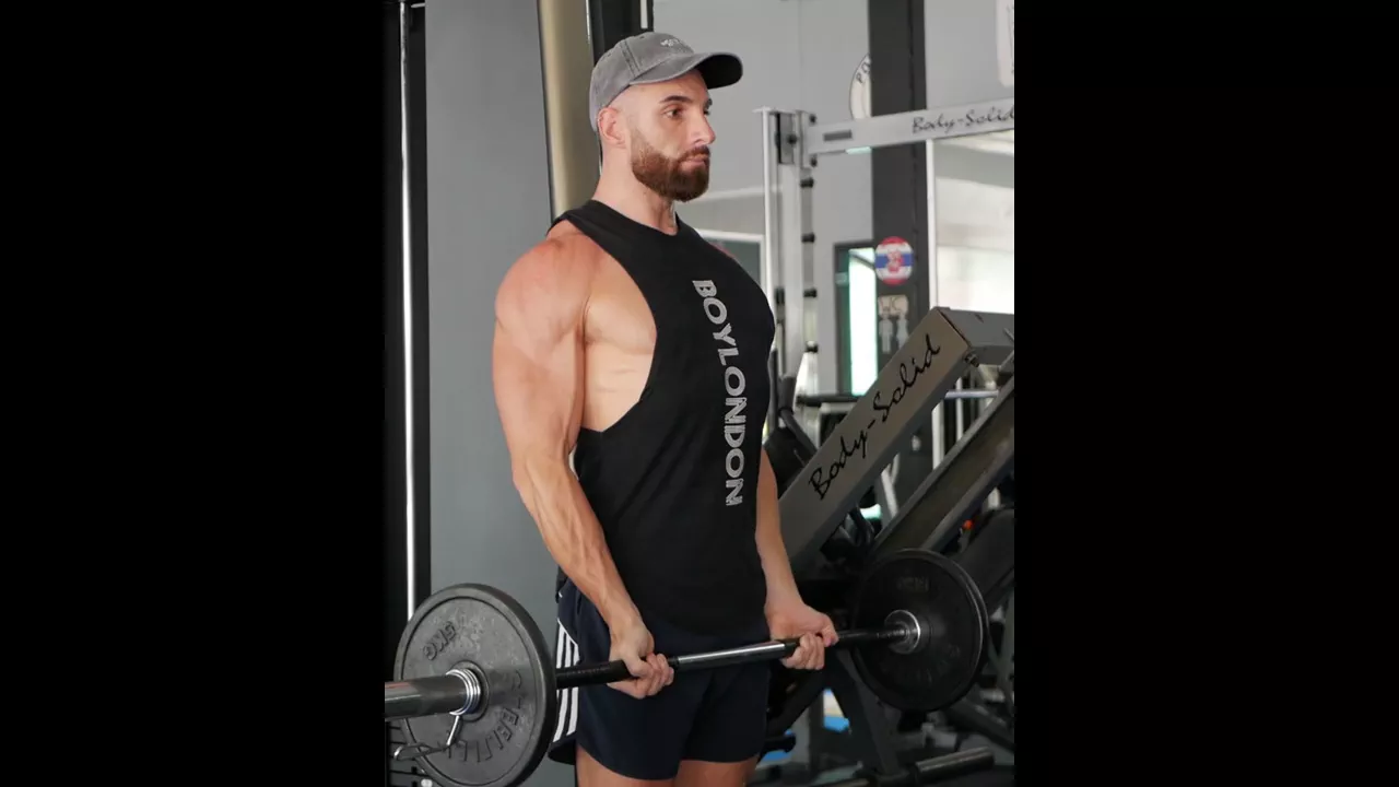 Barbell Drag Curl exercise