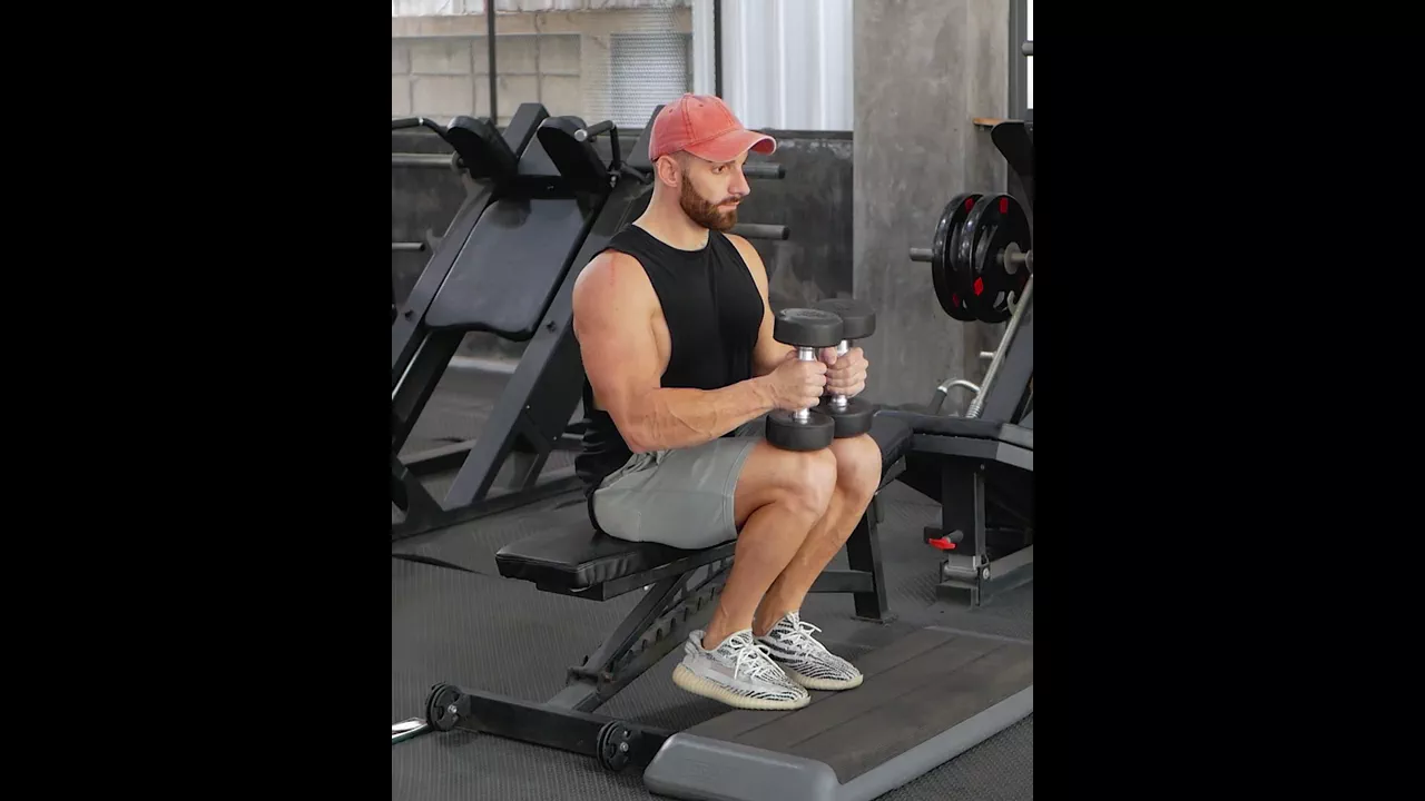 Seated Dumbbell Calf Raise exercise