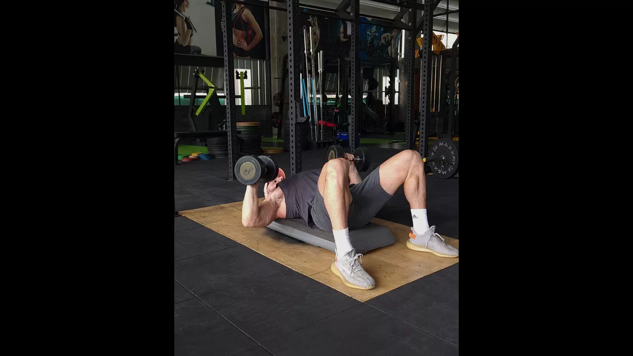 Floor Dumbbell Chest Press exercise