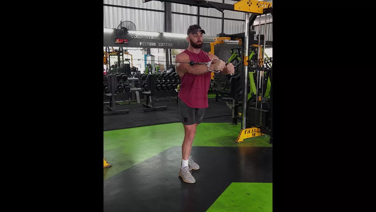 Standing Cable Chest Press exercise